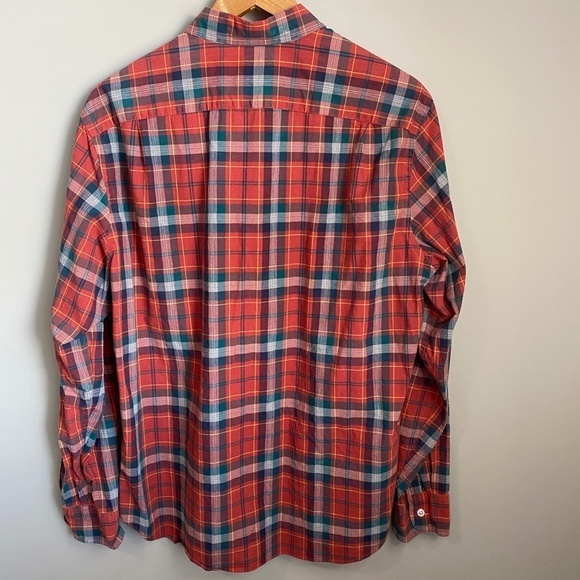 J. Crew Mercantile Flex Men's Red Plaid Long Sleeve Button Down Shirt Size Large - Picture 5 of 11
